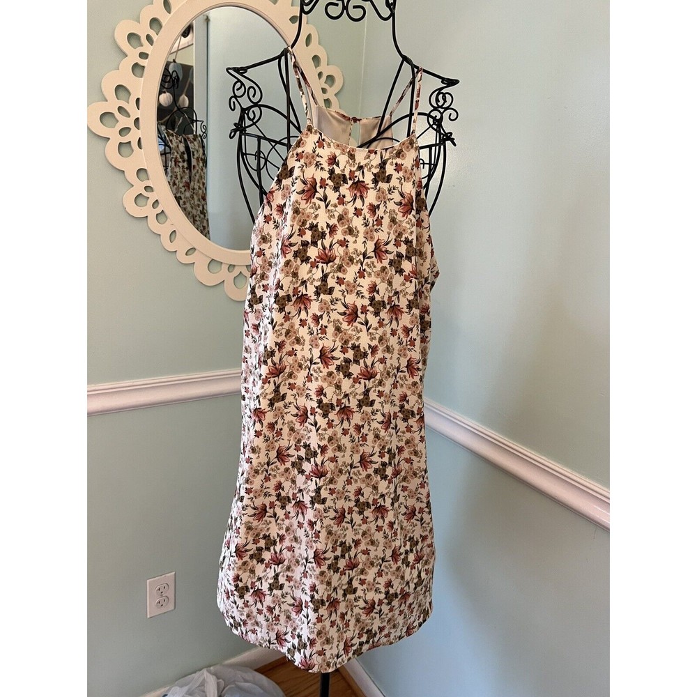 EVERLY floral halter slip shift dress small S